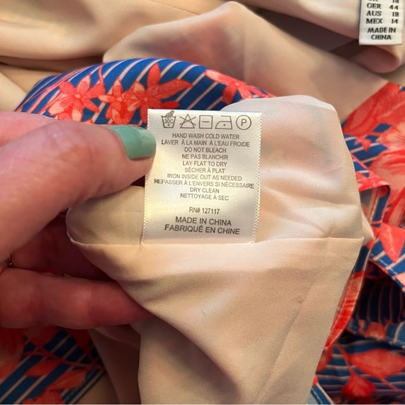 Belle Badgley Mischka Delilah Halter Dress Womens Size 14 Floral Coral Multi NWT - Picture 8 of 8